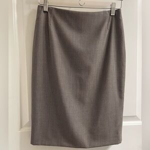 Escada Brown & Cream Wool-Silk Blend Pencil Skirt | Size 36